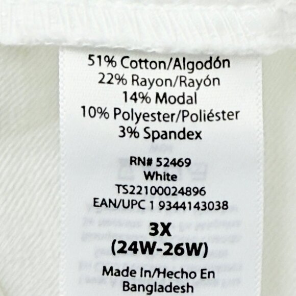 Terra & Sky Women's Stretch Pull-on White Denim Shorts Plus Sz 3X (24W-26W) NWOT - Picture 5 of 10
